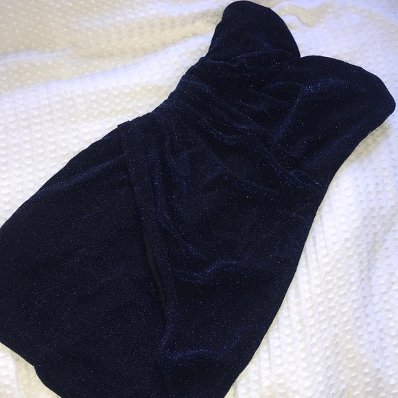 Forever 21 Dresses & Skirts - Forever21 Strapless Blue Glittery Formal Dress